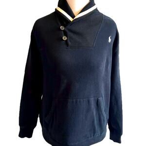 Polo Ralph Lauren Shawl Collar Pullover Sweatshirt Stripe Women S/M, Kid XL